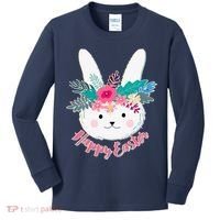 Happy Easter Flower Bunny Kids Long Sleeve Shirt thumb 0