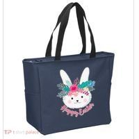 Happy Easter Flower Bunny Tote Bag thumb 2