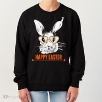Happy Easter Hipster Bunny Rabbit Women's Sweatshirt thumb 0