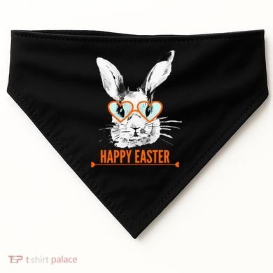Happy Easter Hipster Bunny Rabbit USA-Made Doggie Bandana
