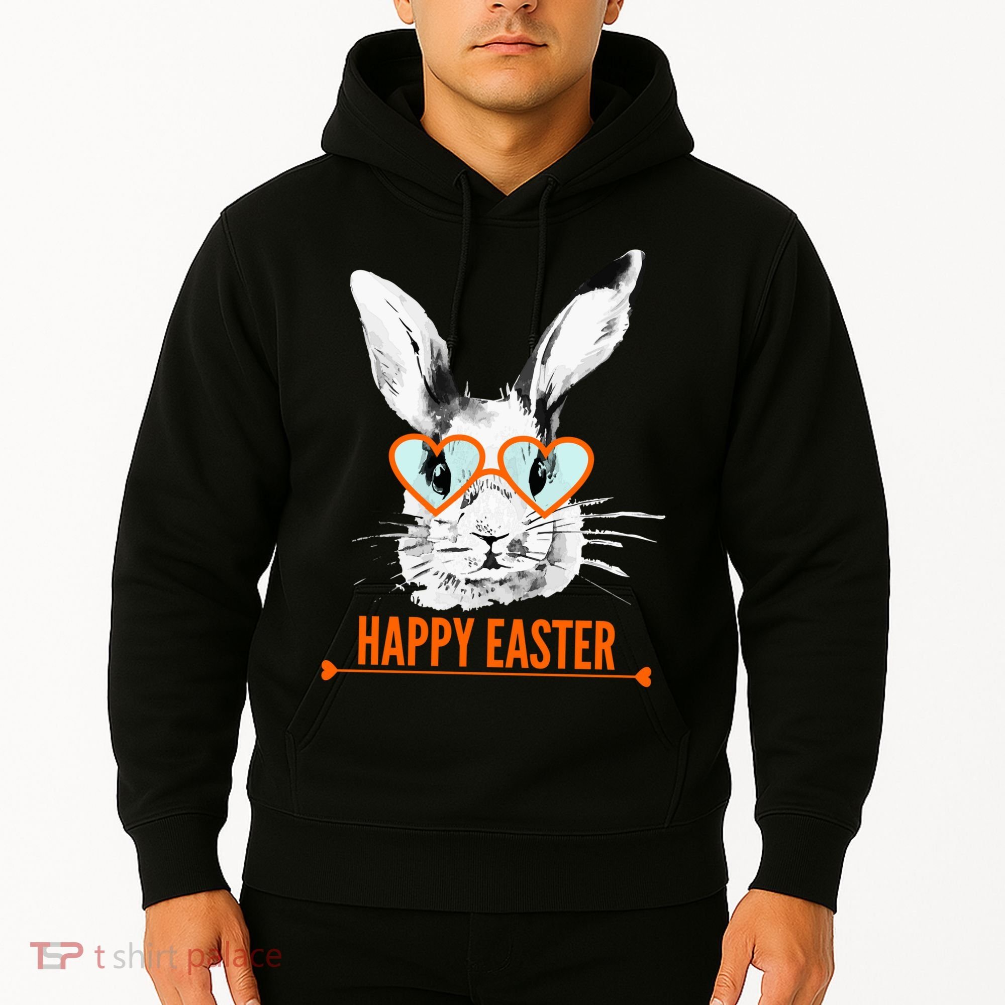 Happy Easter Hipster Bunny Rabbit Hoodie