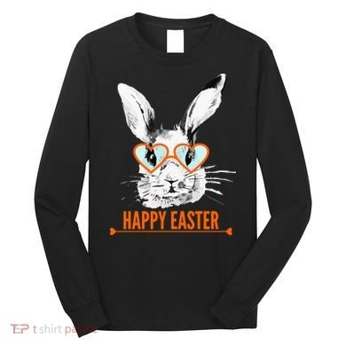 Happy Easter Hipster Bunny Rabbit Long Sleeve Shirt