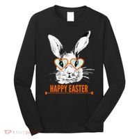 Happy Easter Hipster Bunny Rabbit Long Sleeve Shirt thumb 0