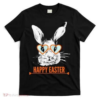 Happy Easter Hipster Bunny Rabbit T-Shirt