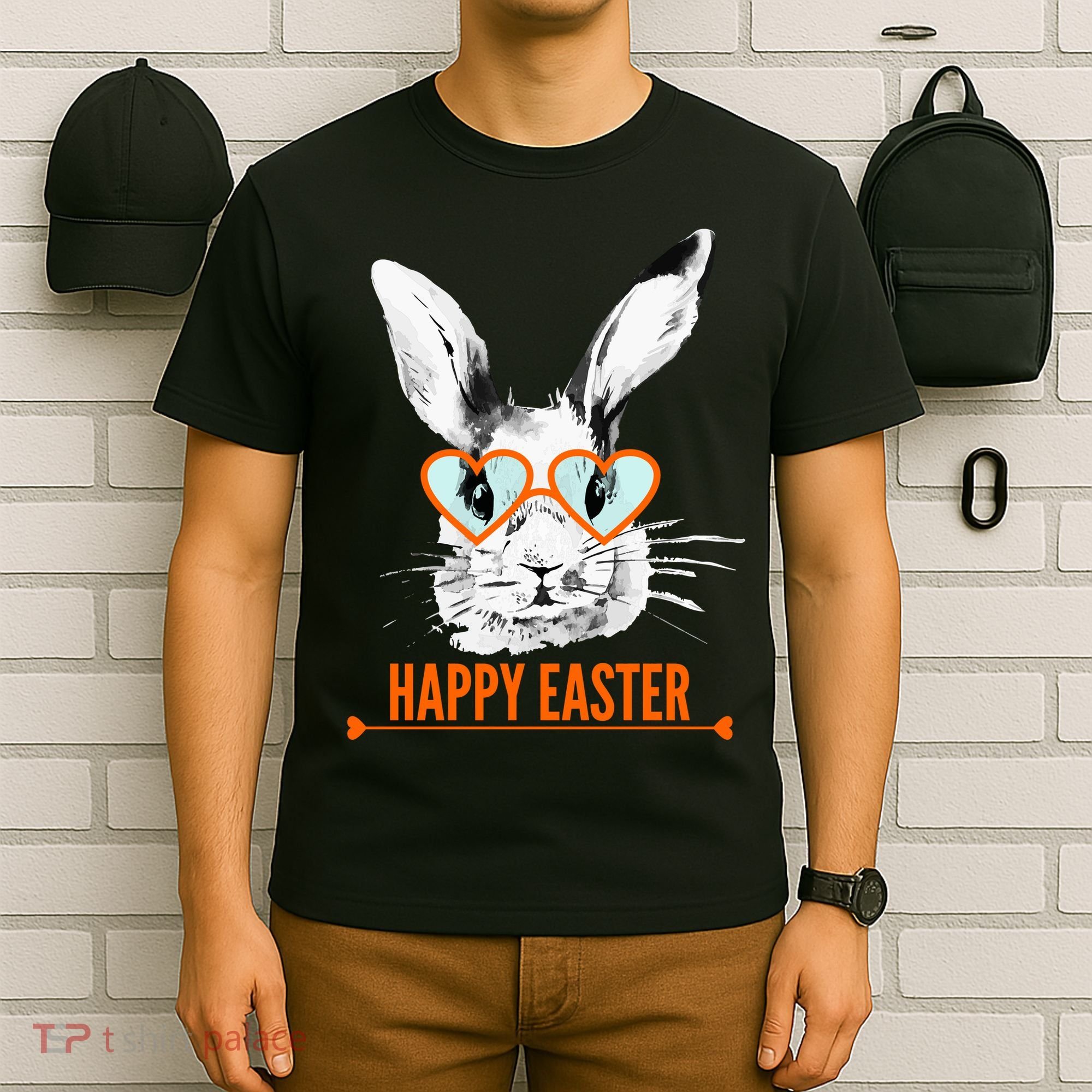 Happy Easter Hipster Bunny Rabbit T-Shirt
