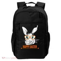 Happy Easter Hipster Bunny Rabbit Backpack thumb 0