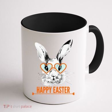 Happy Easter Hipster Bunny Rabbit Coffee Mug back