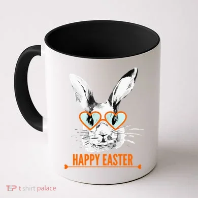 Happy Easter Hipster Bunny Rabbit Coffee Mug