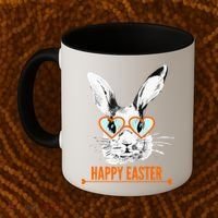 Happy Easter Hipster Bunny Rabbit Coffee Mug thumb 2