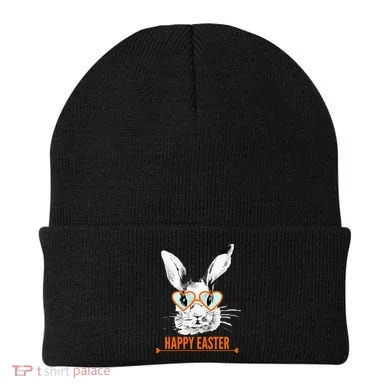 Happy Easter Hipster Bunny Rabbit Beanie