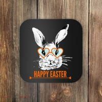 Happy Easter Hipster Bunny Rabbit Coaster thumb 0
