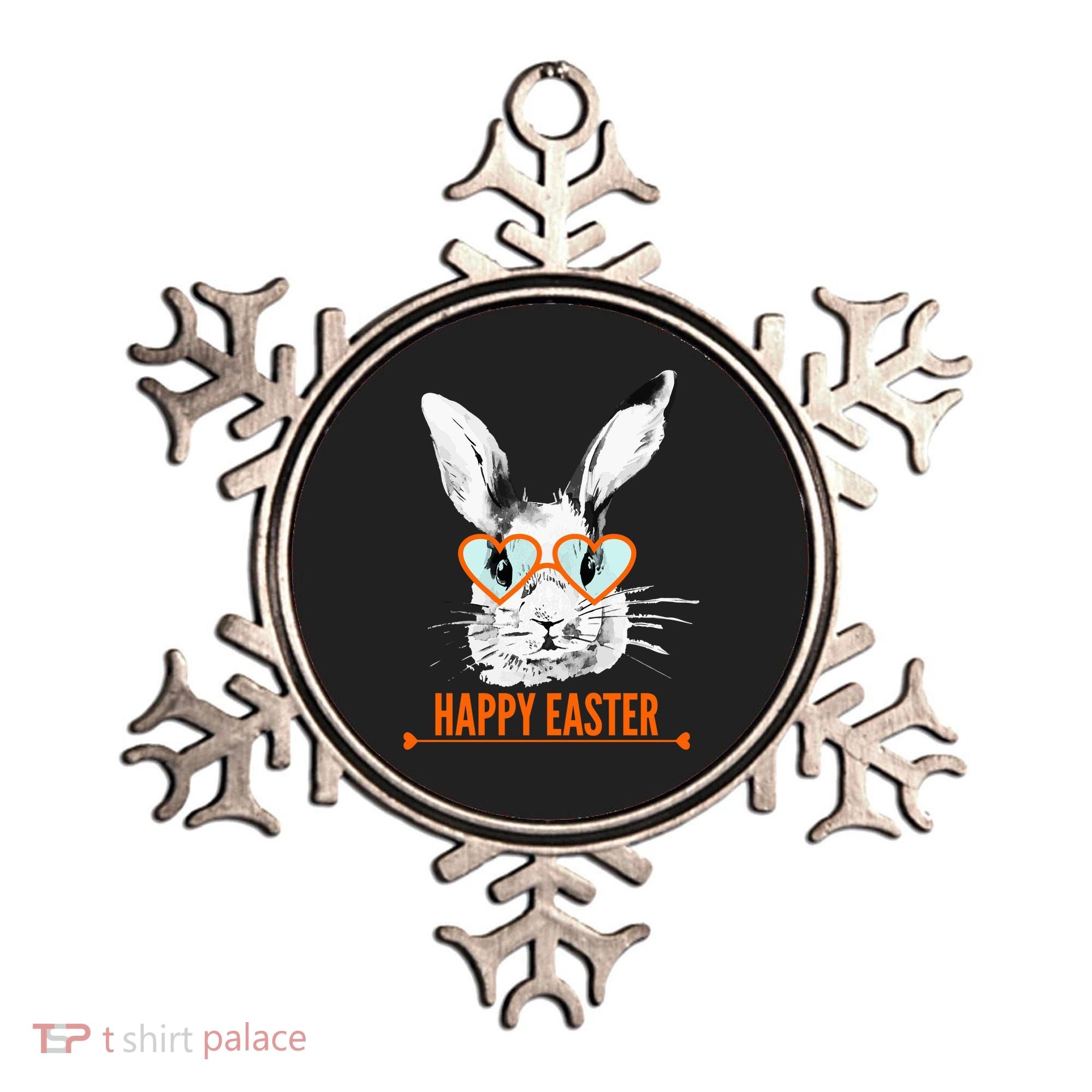 Happy Easter Hipster Bunny Rabbit Ornament