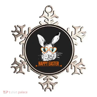 Happy Easter Hipster Bunny Rabbit Ornament