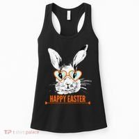 Happy Easter Hipster Bunny Rabbit Women's Tank Top thumb 0