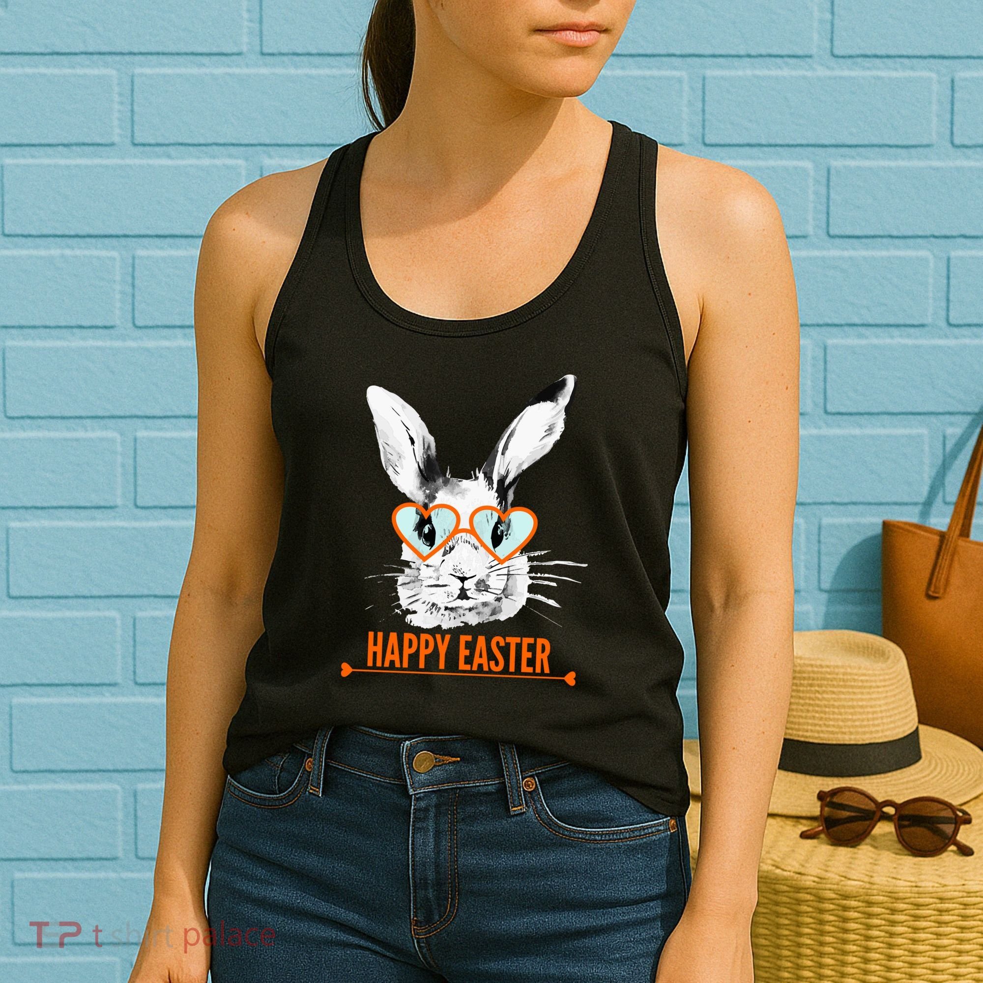 Happy Easter Hipster Bunny Rabbit Women's Tank Top