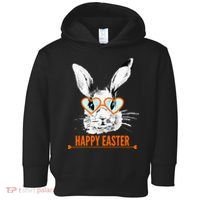 Happy Easter Hipster Bunny Rabbit Toddler Hoodie thumb 0