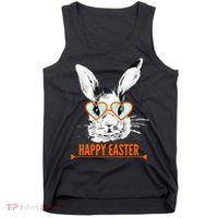 Happy Easter Hipster Bunny Rabbit Tank Top thumb 0