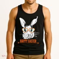 Happy Easter Hipster Bunny Rabbit Tank Top thumb 3