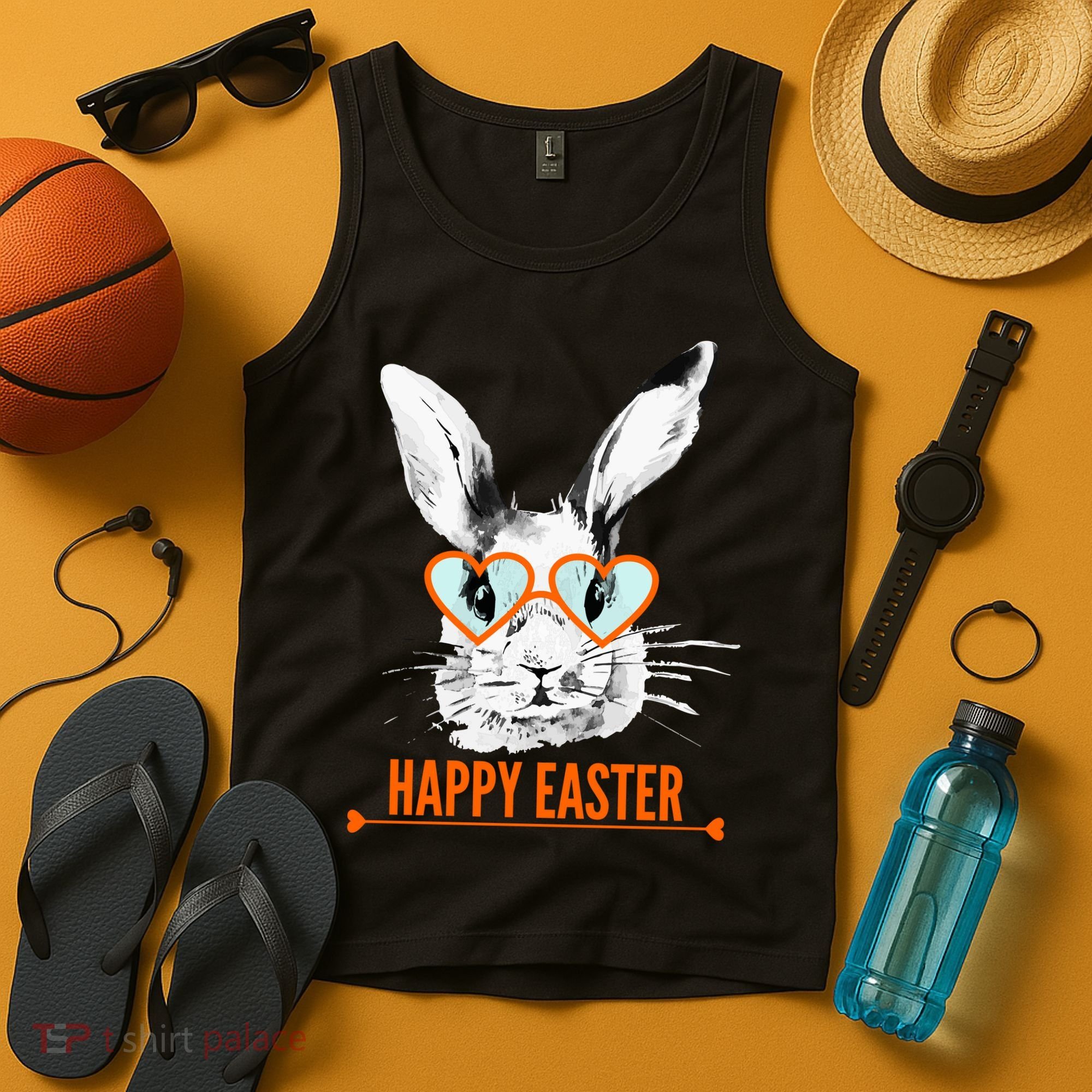 Happy Easter Hipster Bunny Rabbit Tank Top