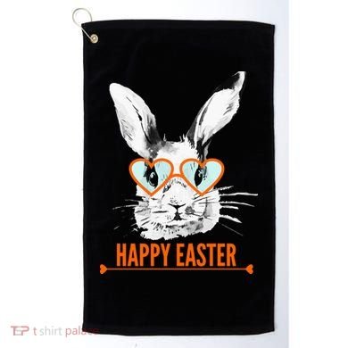 Happy Easter Hipster Bunny Rabbit Golf Towel