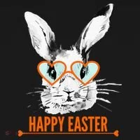 Happy Easter Hipster Bunny Rabbit Women's T-Shirt thumb 6