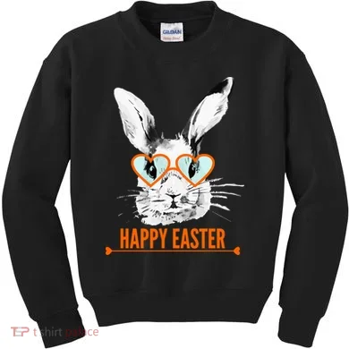 Happy Easter Hipster Bunny Rabbit Kids Sweatshirt