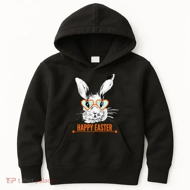 Happy Easter Hipster Bunny Rabbit Kids Hoodie