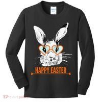 Happy Easter Hipster Bunny Rabbit Kids Long Sleeve Shirt thumb 0