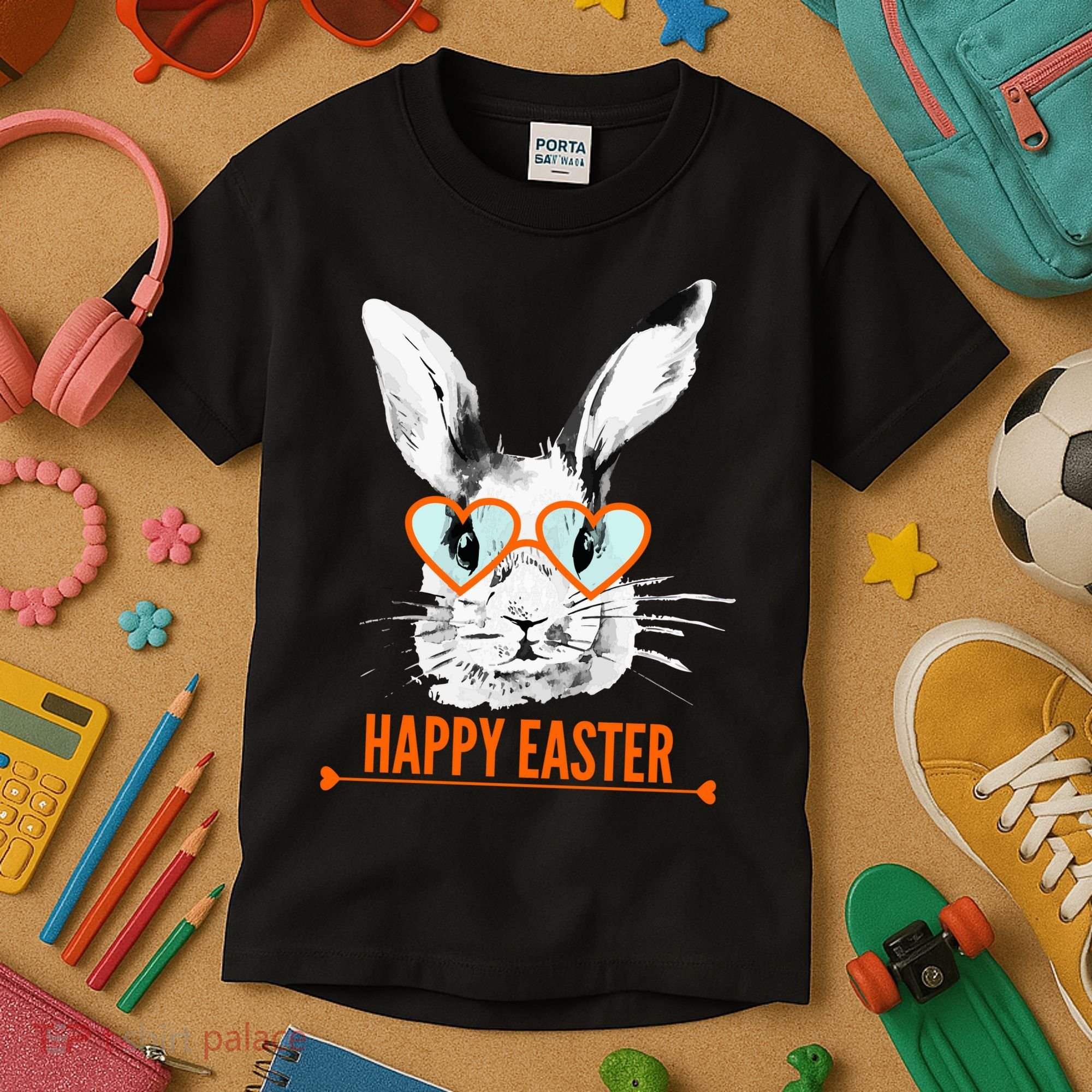 Happy Easter Hipster Bunny Rabbit Kids T-Shirt