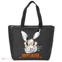 Happy Easter Hipster Bunny Rabbit Tote Bag thumb 0