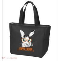 Happy Easter Hipster Bunny Rabbit Tote Bag thumb 3