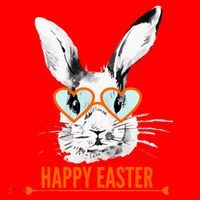 Happy Easter Hipster Bunny Rabbit Santa Hat thumb 1