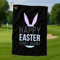 Happy Easter Honey Bunny Golf Towel thumb 1