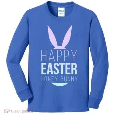 Happy Easter Honey Bunny Kids Long Sleeve Shirt