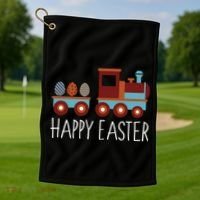 Happy Easter Train Golf Towel thumb 1