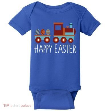 Happy Easter Train Baby Bodysuit