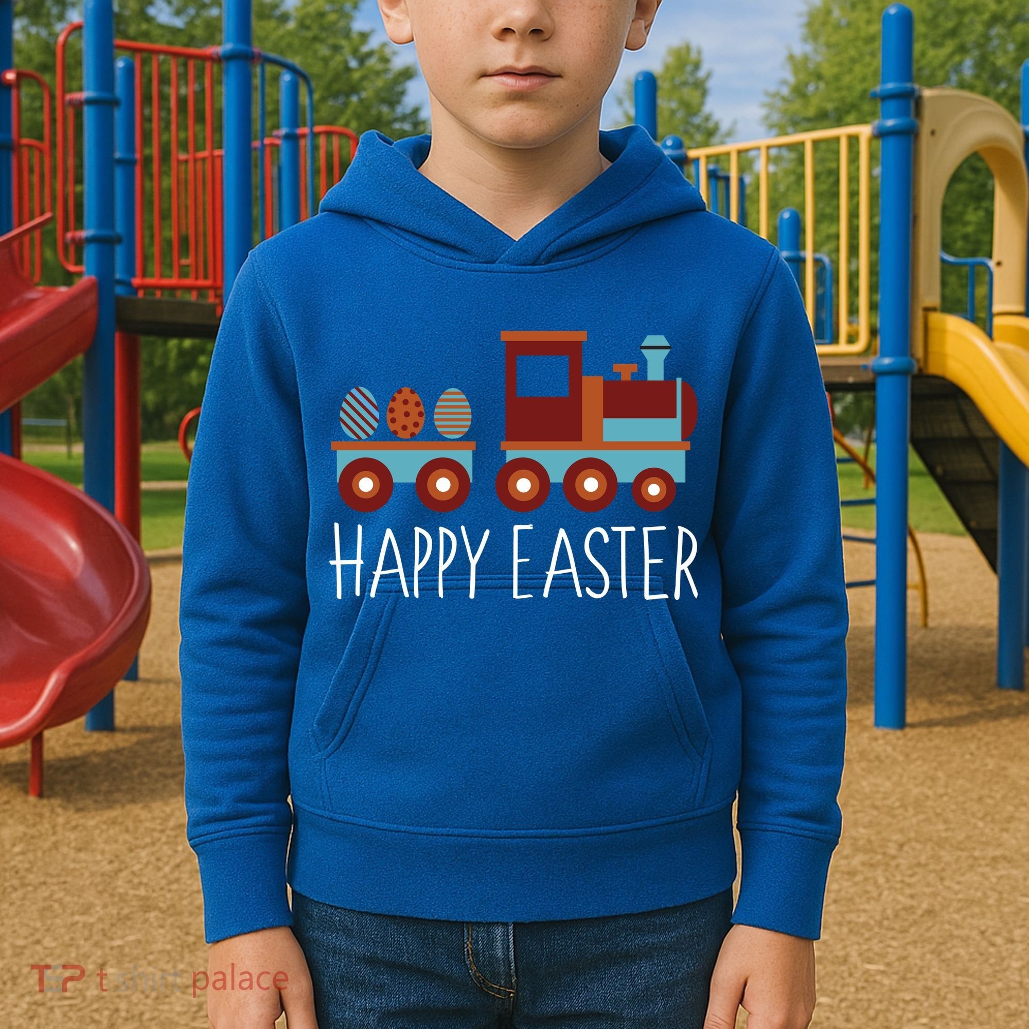 Happy Easter Train Kids Hoodie