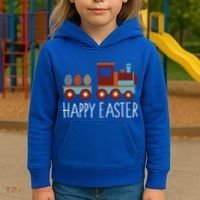 Happy Easter Train Kids Hoodie thumb 3