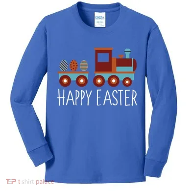 Happy Easter Train Kids Long Sleeve Shirt