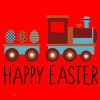 Happy Easter Train Santa Hat thumb 1