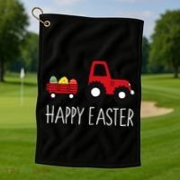 Happy Easter Truck Golf Towel thumb 1
