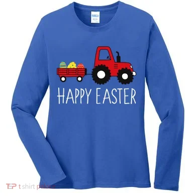 Happy Easter Truck Women's Long Sleeve Shirt