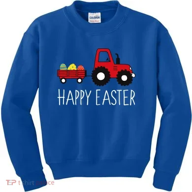 Happy Easter Truck Kids Sweatshirt
