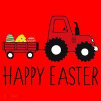 Happy Easter Truck Santa Hat thumb 1