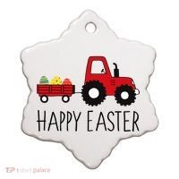 Happy Easter Truck Ceramic Ornament thumb 0