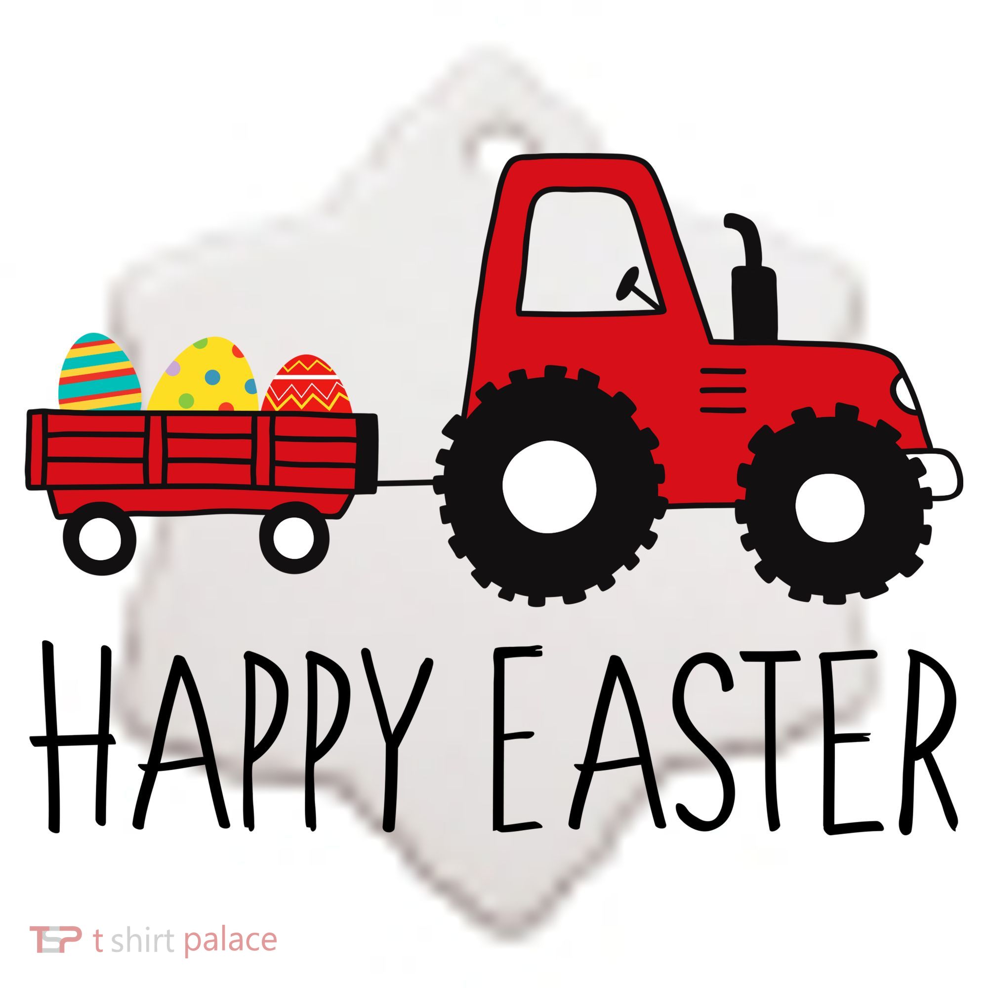 Happy Easter Truck Ceramic Ornament