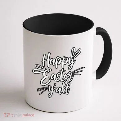 Happy Easter Y'all Bunny Ears Coffee Mug back