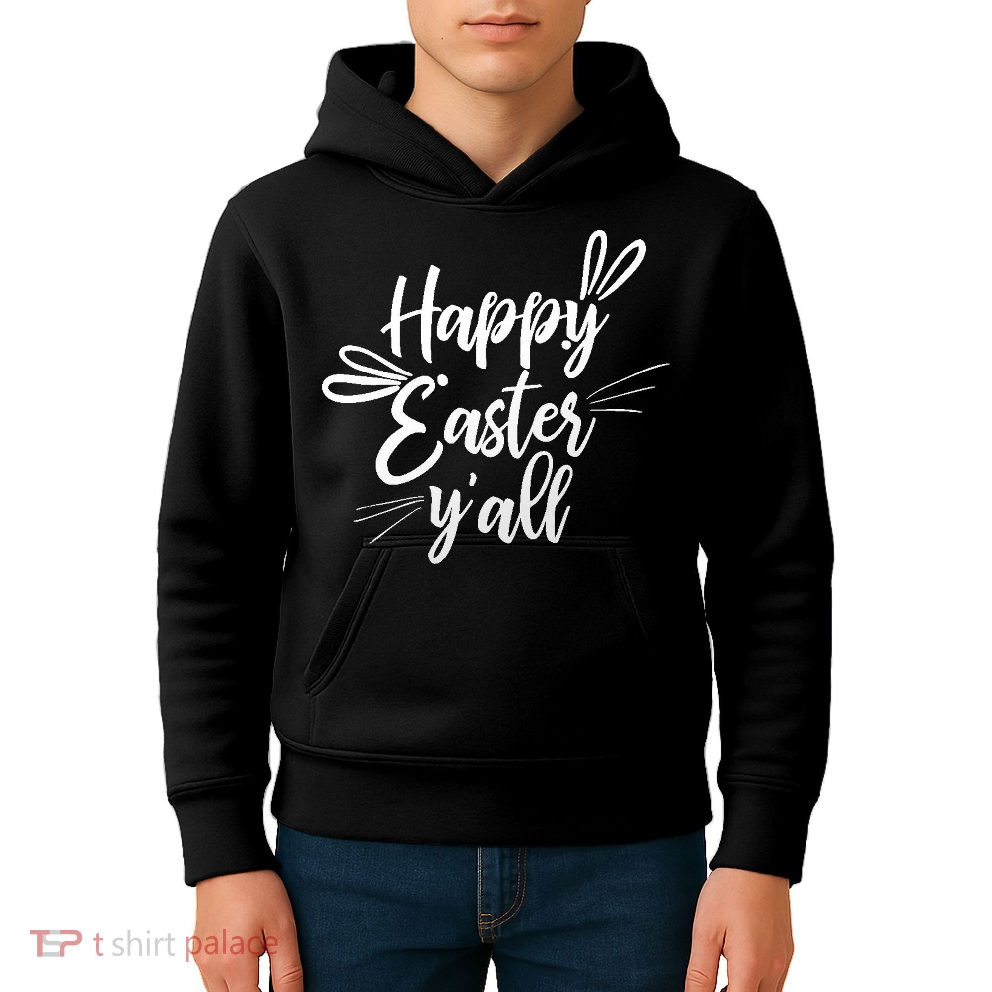 Happy Easter Y'all Bunny Ears Kids Hoodie