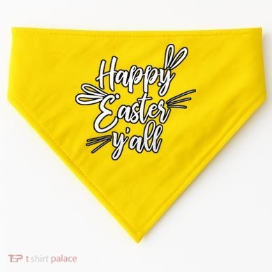 Happy Easter Y'all Bunny Ears USA-Made Doggie Bandana