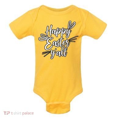 Happy Easter Y'all Bunny Ears Baby Bodysuit